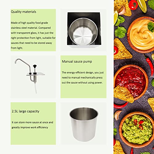 PreAsion 1 Bucket Sauce Dispenser Pump Squeeze Condiment Dispensing Pump, 2.5L Stainless Steel Sauce Pump for Ketchup, Vinegar, Barbecue Sauce by PreAsion - Used condition - Image 5