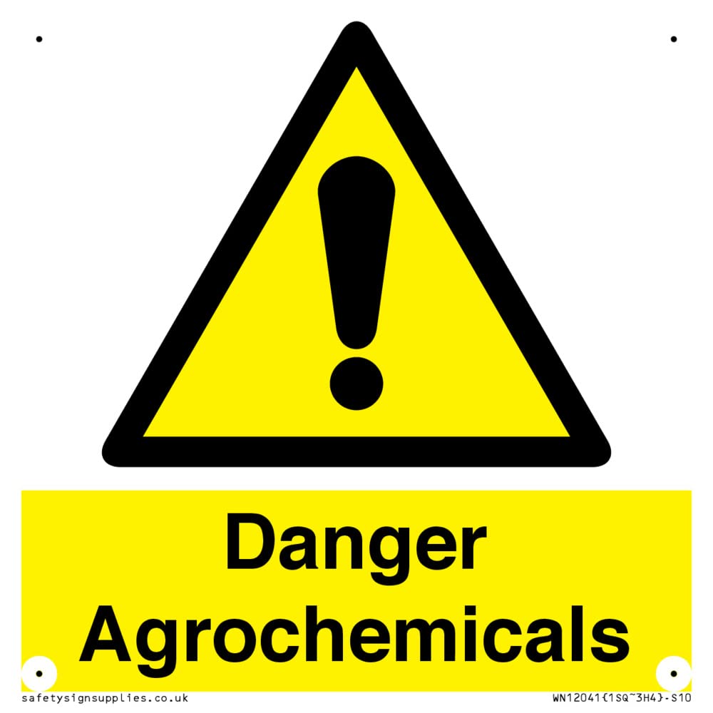 Danger Agrochemicals Sign - 100x100mm - S10