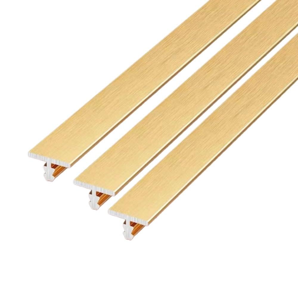 Tira de transición de 100 cm, perfil de conector de 3 canales para suelos laminados de parquet y azulejos (amarillo), duradero, fácil instalación, perfecto para renovación del hogar