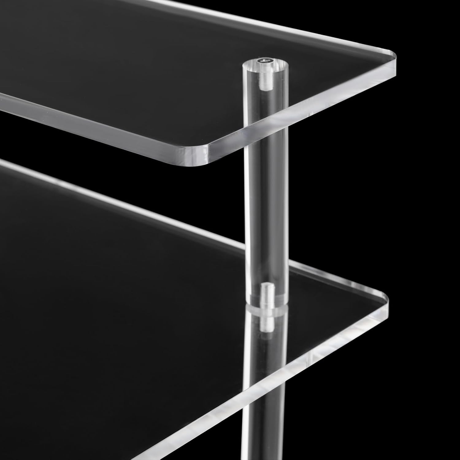2-Tier Clear Acrylic Desk - 88LBS Load-Bearing Modern Home Office Desk with Rounded Corners Design - 31.5"x19.69" Freestanding Clear Desk for Home, Office & Studio
