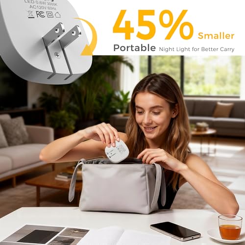 Image of L LOHAS LED Night Lights Plug into Wall,Dusk to Dawn Sensor Night Light | Dimmable Nightlight for Bathroom Night Light, Hallway, Kitchen, 3000K Soft White, 4 Pack