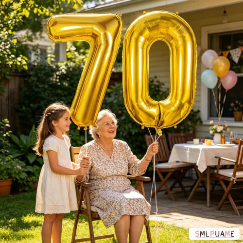 Image of 40 inch Number Balloon 0-9 Gold Large Number 0 Balloons,Digital Balloons for Birthday Party Celebration Decorations Supplies, Helium Foil Number Balloons for Wedding Anniversary