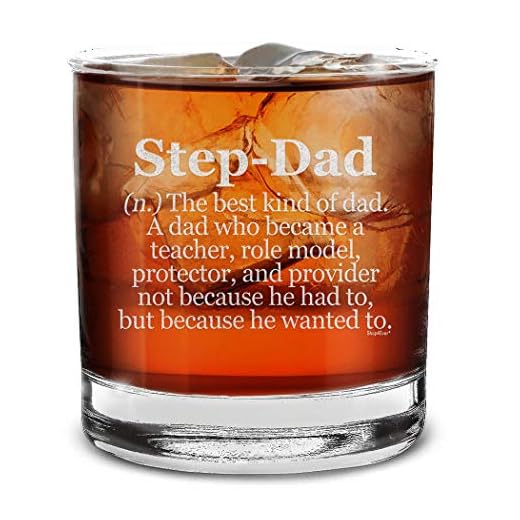 Shop4Ever Step-Dad Definition Engraved Whiskey Glass Father's Day Gift for Stepdad Bonus Dad