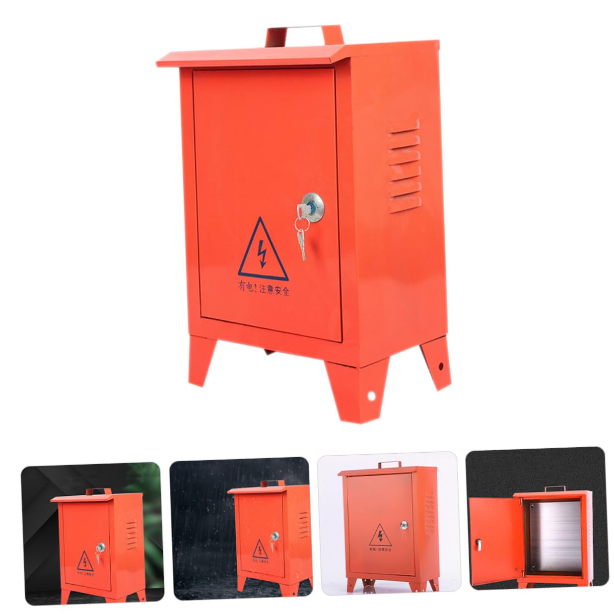 Outdoor Mobile Distribution Box Electrical Panel Box Cover 250x300x180mm Weatherproof Junction Case for Construction Site Temporary Power