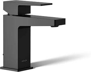 KOHLER K-99760-4-BL Honesty Single-Handle Bathroom Sink Faucet, Pop-Up Drain, 1.2 GPM, Temperature Memory, Matte Black