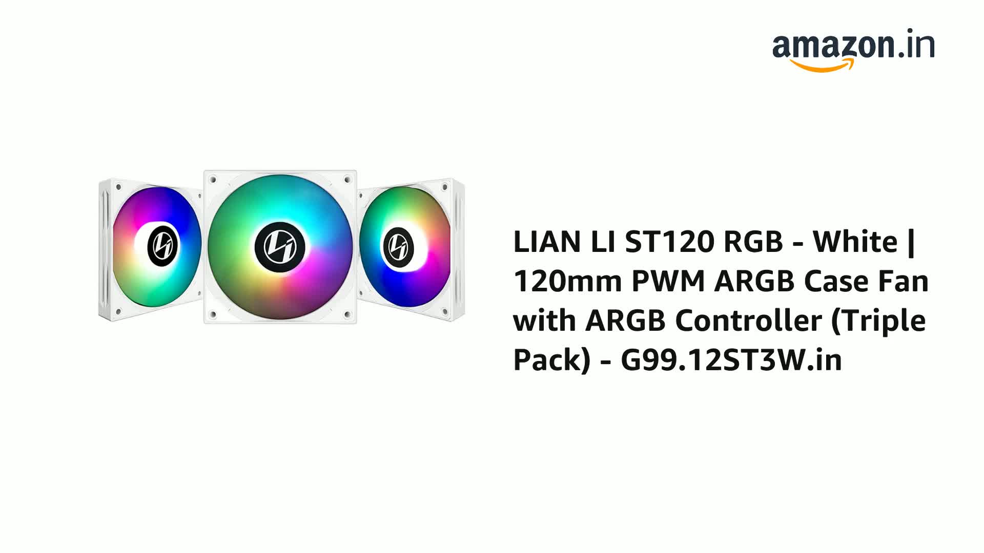 LIAN LI ST120 RGB - White | 120mm PWM ARGB Case Fan with ARGB