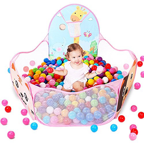 EocuSun Kids Ball Pit Ball Tent Pop up Children Baby Toy Toddler Ball Pit for Indoor Outdoor Play, Balls Not Included (Pink)