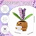TOYMIS Positive Lavender Crochet Potted Plants, 5.5 Inch Creative Knitted Potted Plant Emotional Positive Lavender with Card Flower Crochet Potato Doll Gift Toy for Friend Home Office Desk Decor