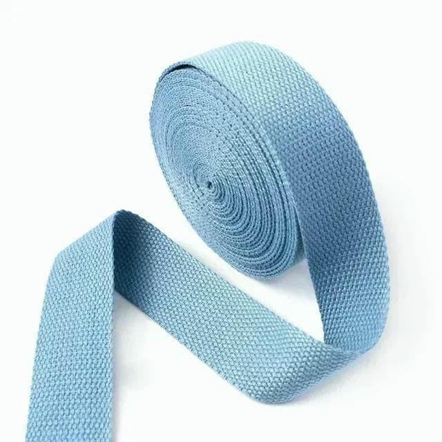 Cintas de algodón de 10 m (20/25/32/38/50 mm) para correas de lona de 1,3 mm, para mochilas, cintas al bies, accesorios de costura (azul, 50 mm)