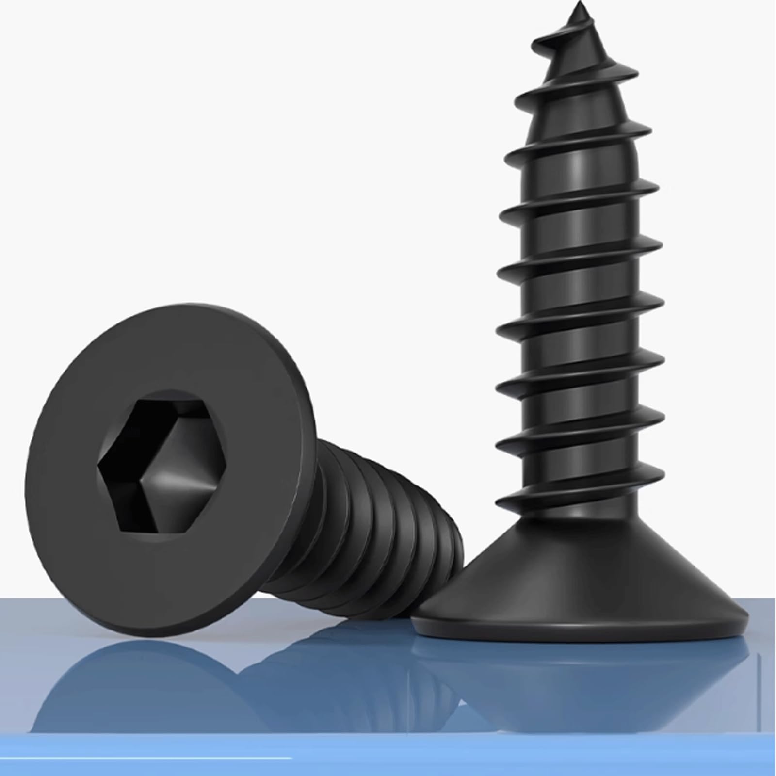 Tornillos de fijación M3 M4 M5 Tornillo de rosca hexagonal chapado en negro 100 piezas Tornillo autorroscante de cabeza plana Allen Tornillos