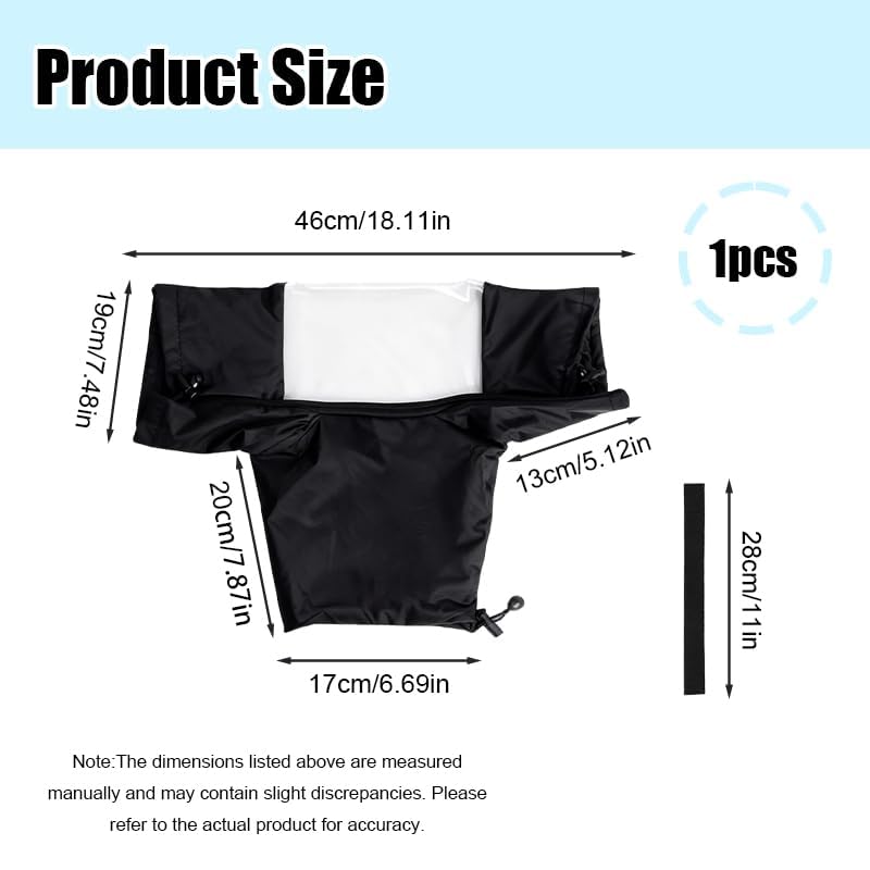 Housse de Pluie Imperméable en Nylon pour Appareils Photo Reflex DSLR, Protection Anti-Pluie Compatible avec Fujifilm, Nikon, Canon, Sony avec Fenêtre Transparent et Manches Réglables