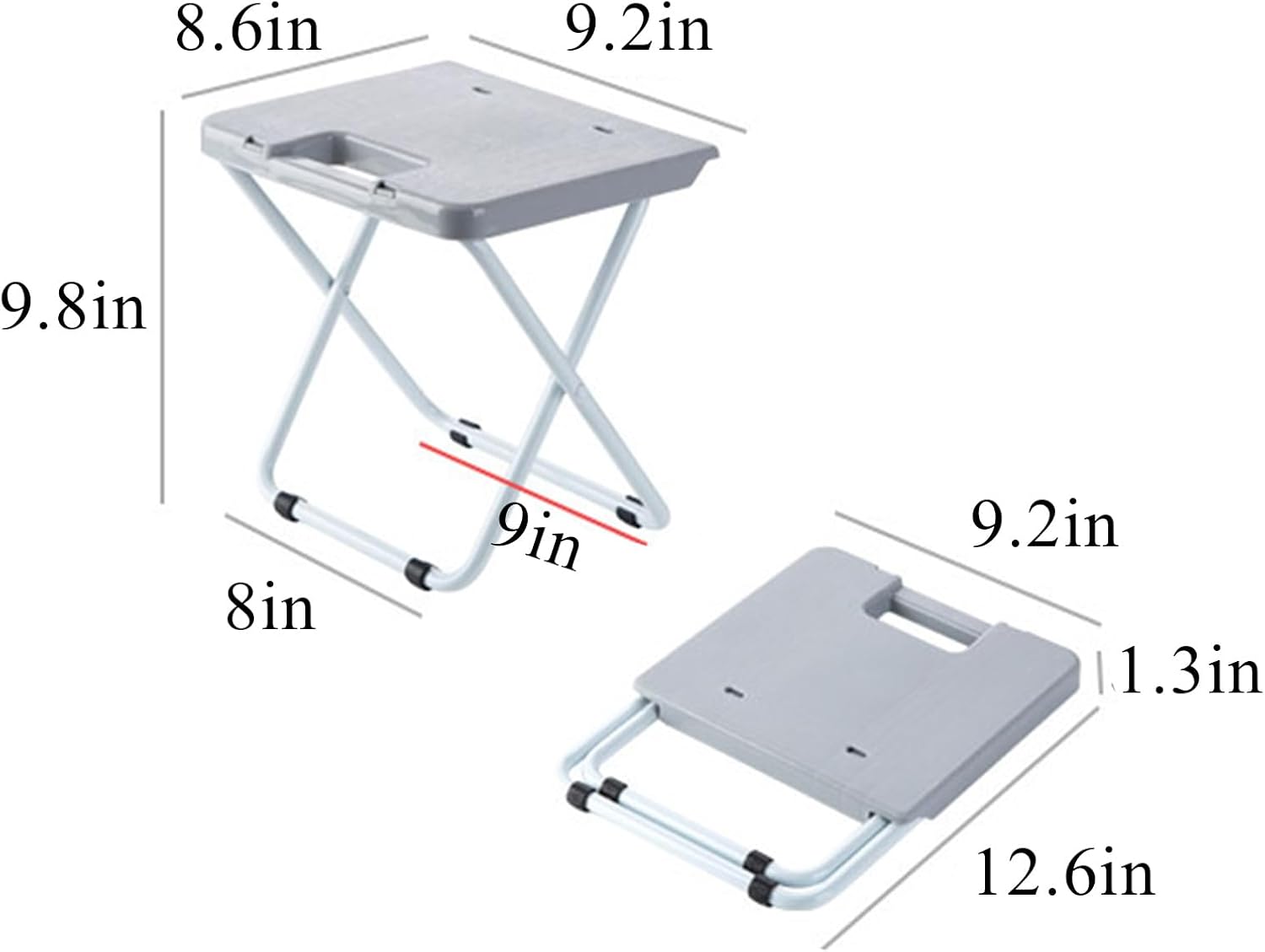 Folding Camp Stool - Portable Lightweight Collapsible Chair with Steel Frame, Handle, 250lbs Capacity for Travel, Fishing, Hiking and Picnics