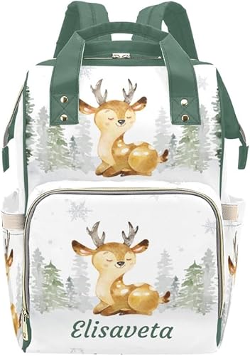 Miniatura 12 de Mochila de pañales personalizada para niñas, niños, flores japonesas, ramas, mariposas, regalo, lo mejor: espaciosa bolsa de pañales impermeable