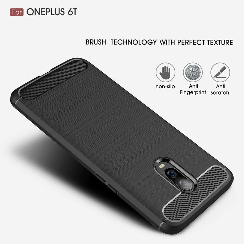 Image of Hybrid Carbon Fiber Back Case for OnePlus 6T, 7 (Black)