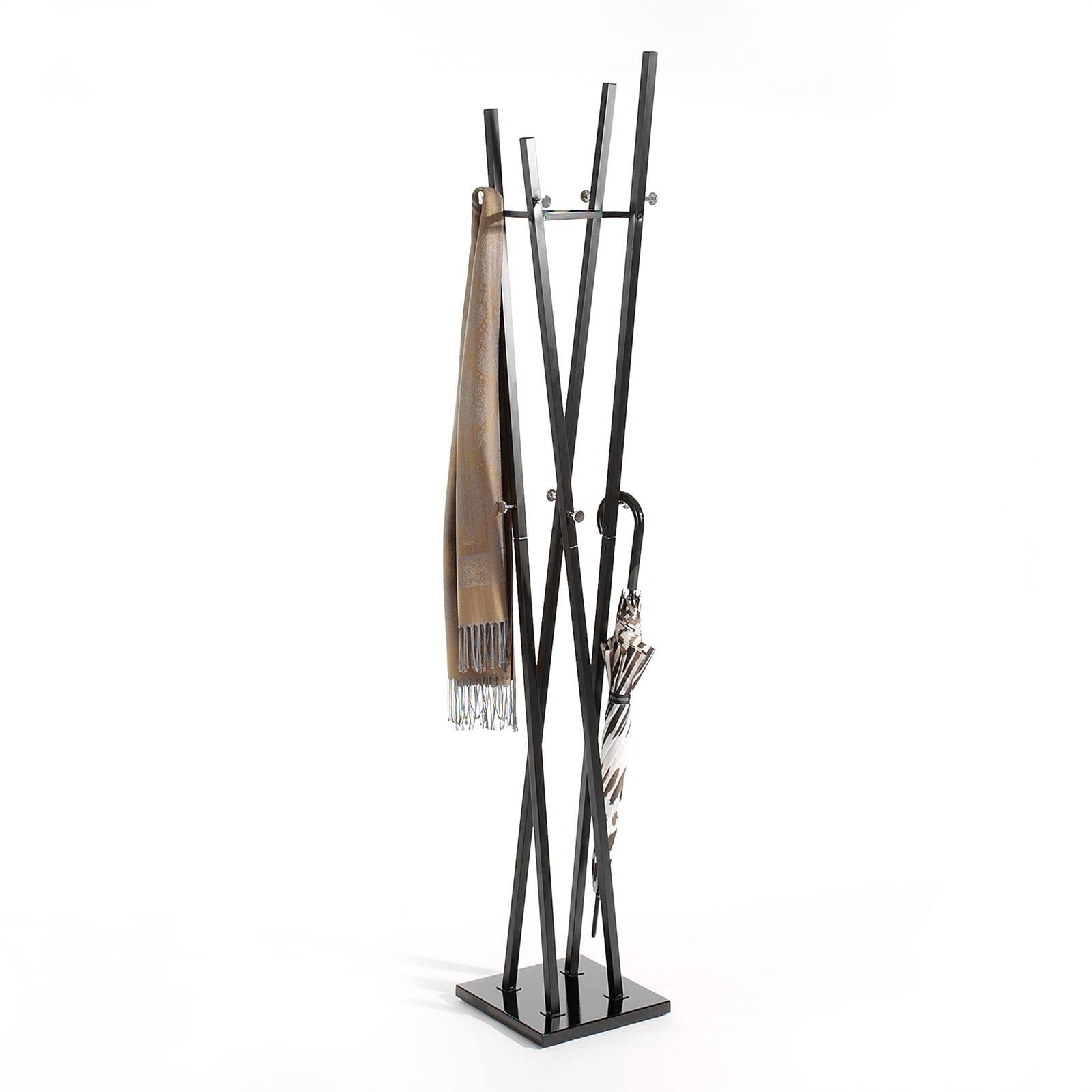 IDIMEX Porte-Manteaux Vitus Portant à vêtements Design Contemporain Structure en métal laqué Noir
