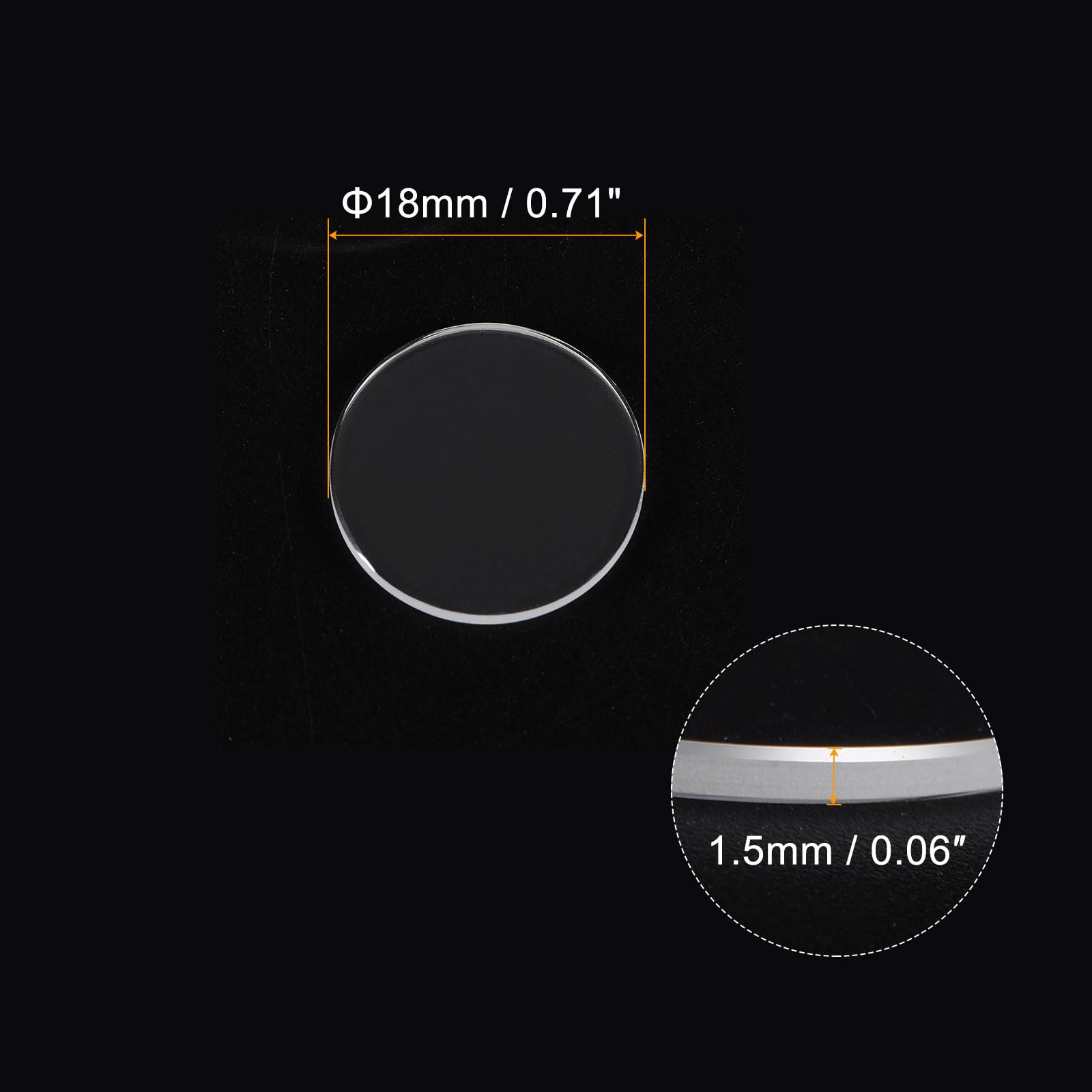 VERRE MONTRE A POSER SOUS TENSION . 34.6 mm - HAUTEUR 4.75 mm - ÉPAISSEUR 0.7 m VERRE MONTRE A POSER SOUS TENSION . 34.6 mm - HAUTEUR 4.75 mm - ÉPAISSEUR 0.7 m