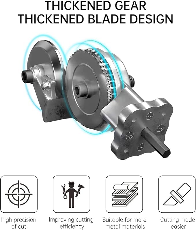 Image of Metal Nibbler Drill Attachment - Electric Drill Shears Attachment Cutter Nibbler,Sheet Metal Cutter Tool Adapter Is Fit For Cutting Various Metals Materials Such As Aluminum, Iron.