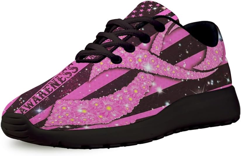 Breast Cancer Awareness Shoes for Women Men Trail Running Casual Fashion Sneakers Slip-on Tennis Shoes