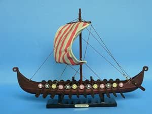 Old Modern Handicrafts Viking Drakkar Wooden Boat Model - Collectible - View #14