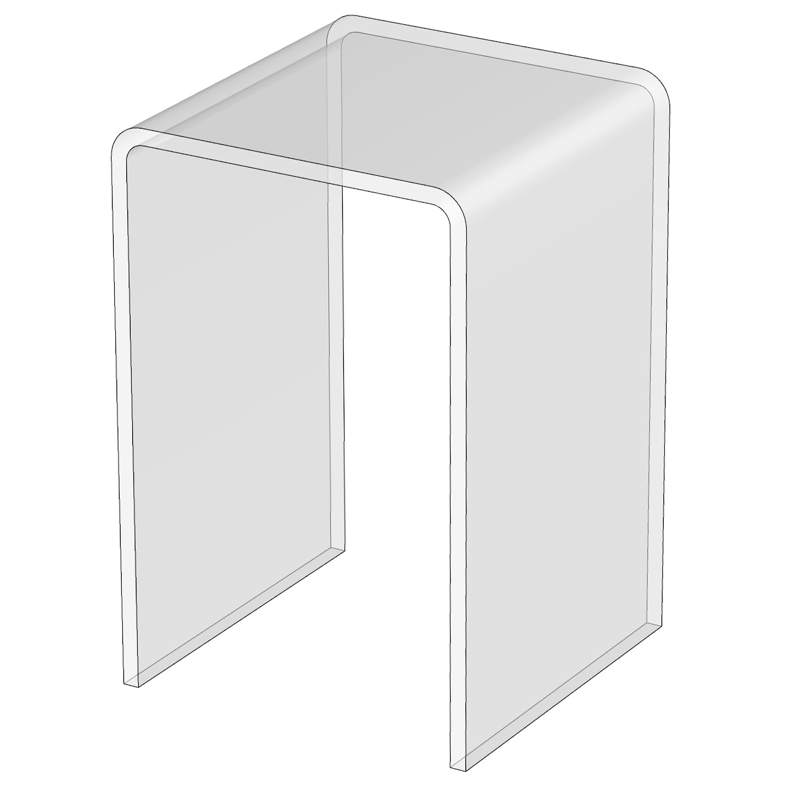 Clear Acrylic Plastic Cabinet Display Stand - Exhibition Riser Plinth Bridge (10cm*10cm*15cm, Max Load 1.3kg)