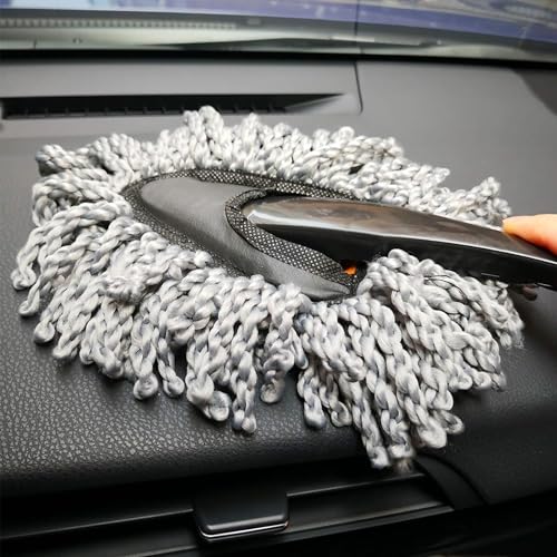 Image of DADLM 2 PCs Microfiber Carr Duster with Long Handle Carr Cleaning Brush Exterior & Interior Cleaning Cloth Ac Vent Cleaner Brush, Motorbike,SUVs Car Kit