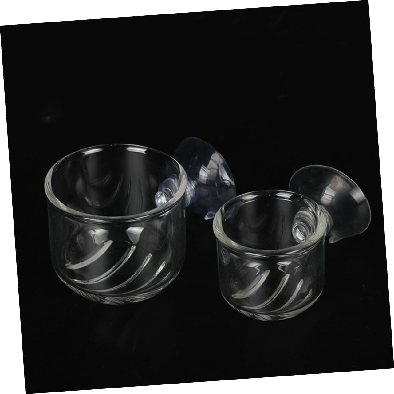 Kisangel Glass Feeding Cup Set for Aquariums Fish Feeder Extended Live for Small Tropical Fish Suction Cup Design for Brine Shrimp Eggs Size s