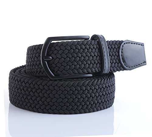 Image of 2pcs Men's Stretch Woven 1.3 inch Wide Elastic Braided Belts