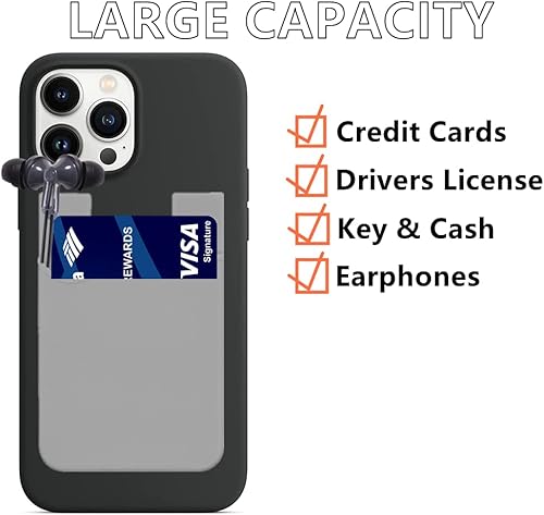 Miniatura 2 de Soporte para tarjetas de teléfono, cartera de silicona para teléfono celular (paquete de 3) para pegar en la parte posterior de casi todos los