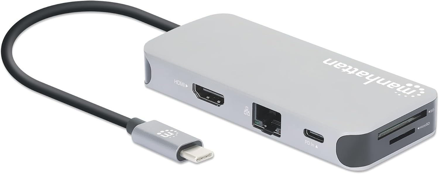 Manhattan USB-C 8-in-1 Docking Station with Power Delivery