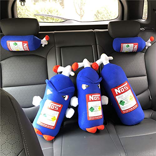 BSTCAR 27CM Kissen Plüsch, Nos Flaschenkissen Nackenstütze Cars Kissen Auto Dekor Sofakissenspielzeug