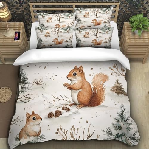 Housse de couette loup blanc 3D 260x220 parure de lit microfibre ado enfant - 5