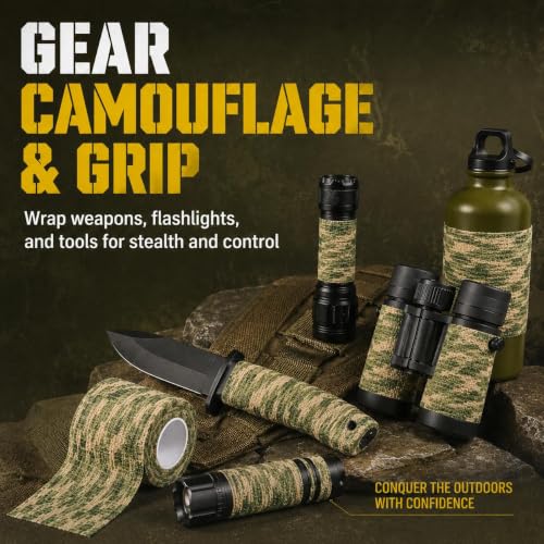 Self-Adhesive Camouflage Wrap Tape, 2 in x 14.8 ft, Nonwoven Roll
