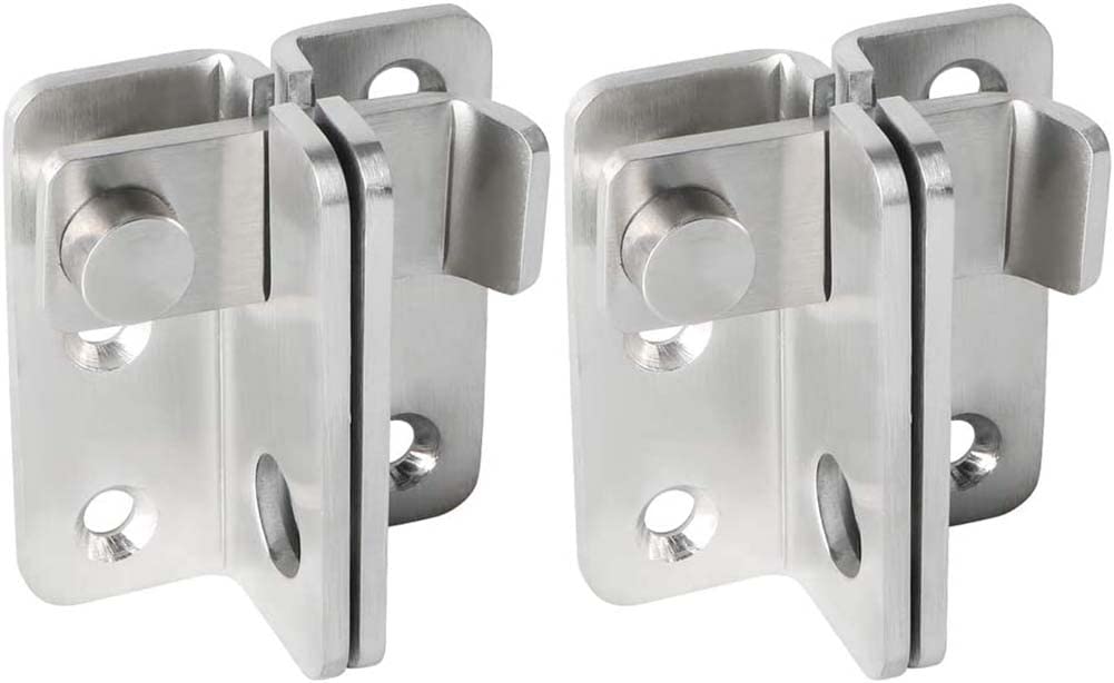 SYOSI 2 Pcs Flip Latch 3-mm Thickened Heavy Duty Hasp Safety Door Lock Gate Latches for Double Door Window Barn Closet Drawer Cabinet Garage,Stainless Steel Brushed Nickel