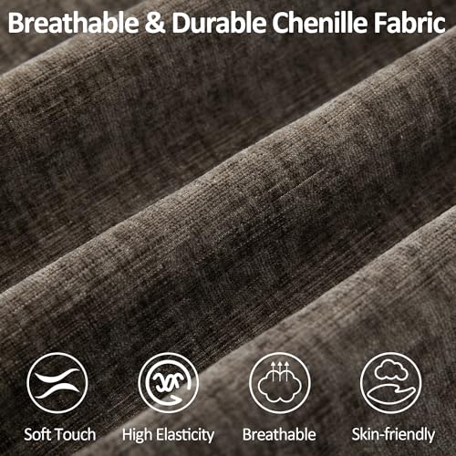 Image of 115''Cloud Boneless Sectional Couch, Modular Sectional Sofa Deep Seat, Oversized Upholstered Convertible Comfy 3 Seater Chenille Memory Foam Sofa Couches for Living Room, Brown