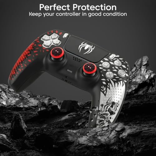 Image of Sounce PS5 Controller Silicone Cover Case | Anti-Slip Protective Skin for PlayStation DualSense | Scratch Resistant & Shock Proof | PS5 Controller Accessories | Red & White