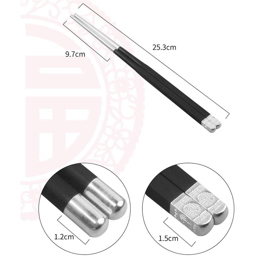 Juego de Regalo de Palillos japoneses de Madera y Plata con Estuche, Reutilizables, de Lujo, de Madera Natural, para Sushi.，A