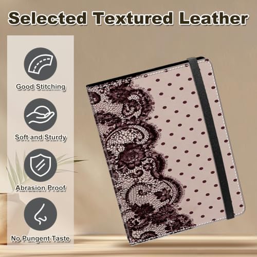 Image of Photo Album 4x6 120 Photos with Strong Elastic Band, Rose Lace Dots | Large Capacity Premium Leather Picture Album, Portable Wallet Albums Photo Book for Family Anniversaries Wedding Baby