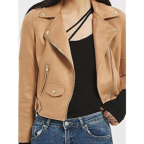 Adhdyuud Vrouwen Herfst Suede Faux Lederen Jassen Matte Motorfiets Jas Casual Biker Knop Ritsen Uitloper