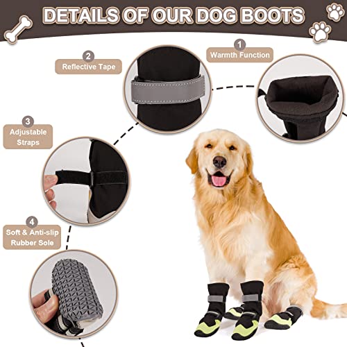Anti-Slip Dog Snow Boots - Large Dogs Dog Shoes, Medium-Sized Dog Boots And Paw Protectors For Summer, Hot Summer Road,Rain Waterproof, Outdoor Walking, Indoor Hard Floor Non-Slip Soles #TOP3