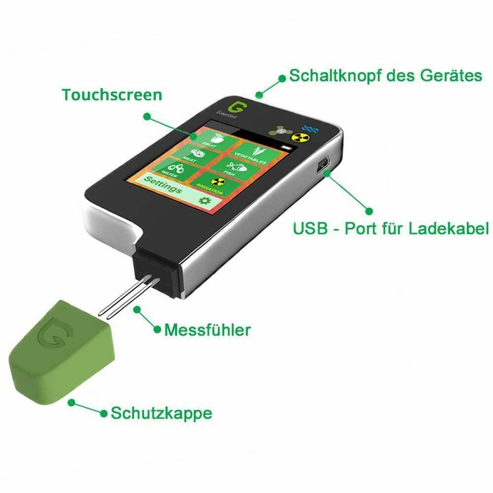 Greentest Eco 5 Testeur numérique de nitrate alimentaire 6 en 1, détecteur de rayonnement, compteur Geiger, compteur de qualité de l'eau, dureté TDS PPM, analyseur dosimètre pour légumes, fruits