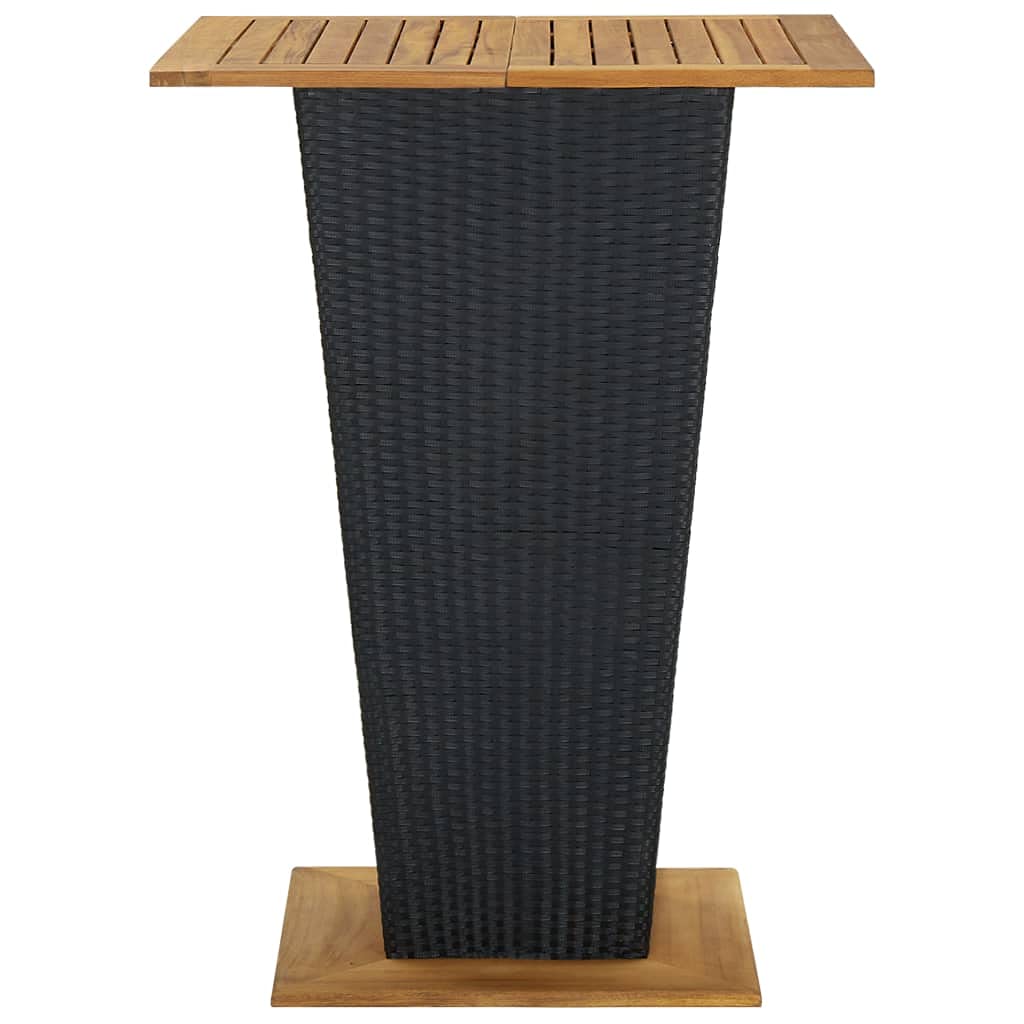 SKM Ensemble de Bar de Jardin 9 pcs et Coussins Résine tressée Noir-61KG