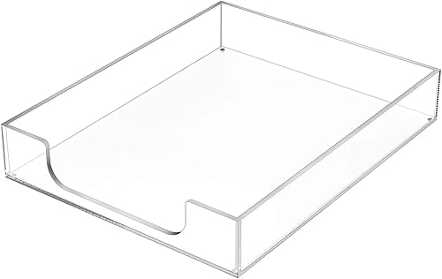 MaxGear - Juego de 2 bandejas de baño de madera, bandeja de inodoro y bandeja de acrílico para cartas, bandeja de escritorio, bandeja de papel,