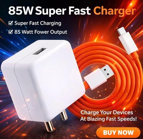 Image of 85W Super Fast Charger with USB-A to USB-C Cable