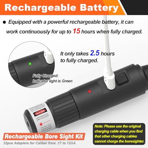 Upgraded Rechargeable Bore Sight Laser