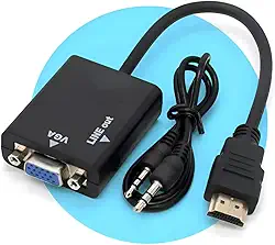 Cabo Adaptador HDMI para VGA Premium com Áudio P2 Full HD 1080p Plug & Play para PC Notebook TV Projetor Game