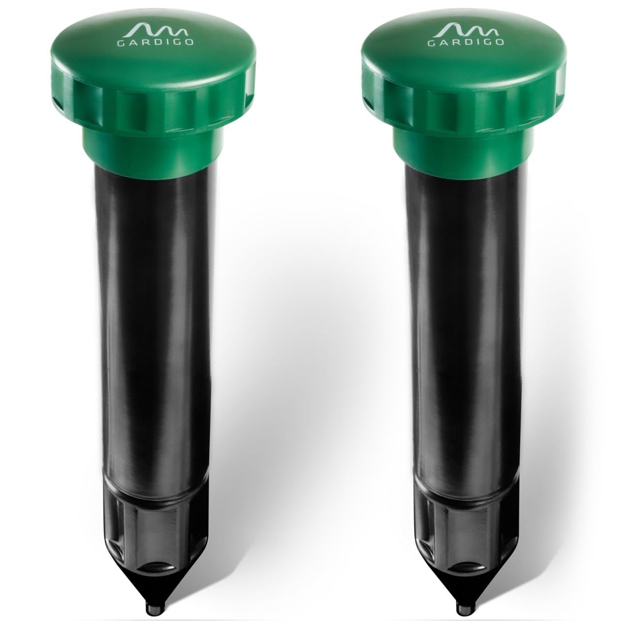 GARDIGO® Répulsif Taupes à Ultrasons – Lot de 2 | 400–1000 Hz | Jusqu’à 700 m² | Anti-Taupes & Campagnols | Jardin, Pelouse & Gazon | Fonctionne à Piles