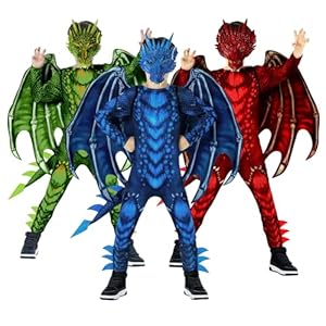 Morph Drachen Kostüm Kinder, Kostüm Drache Kinder, Drachenkostüm Jungen und Mädchen für Halloween, Karneval und Fasching, M