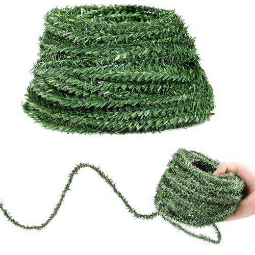 FOIMAS 50 Ft Christmas Mini Artificial Pine Garlands, Roping Chri...