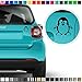 AutoDress Pinguino adesivo posteriore per auto, 10 x 10 cm, nero opaco