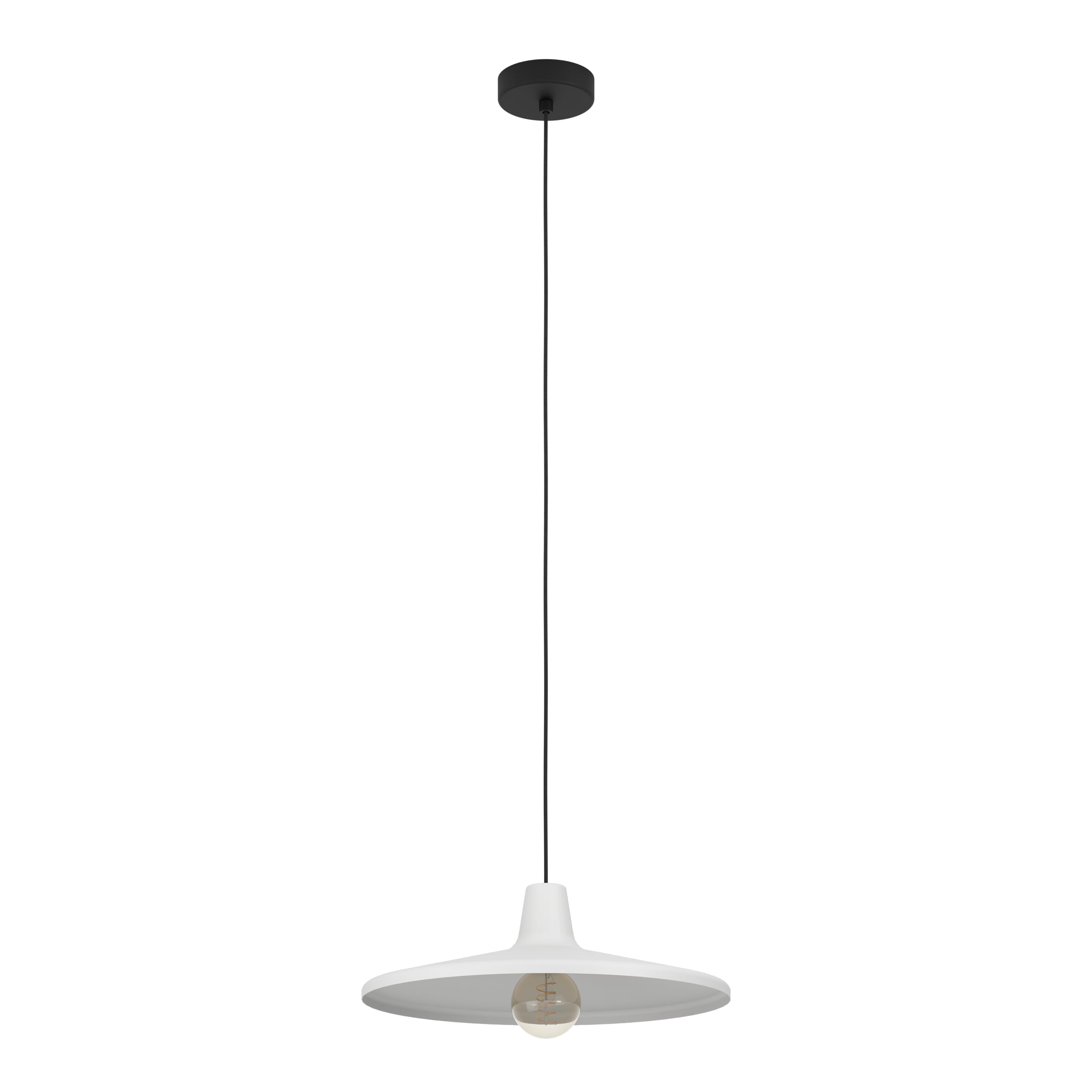 Eglo Pendant Lighting Miniere, Ceiling Light Fitting, Hanging lamp for Dining and Living Room, Grey Metal, E27 Socket, Ø 17 in